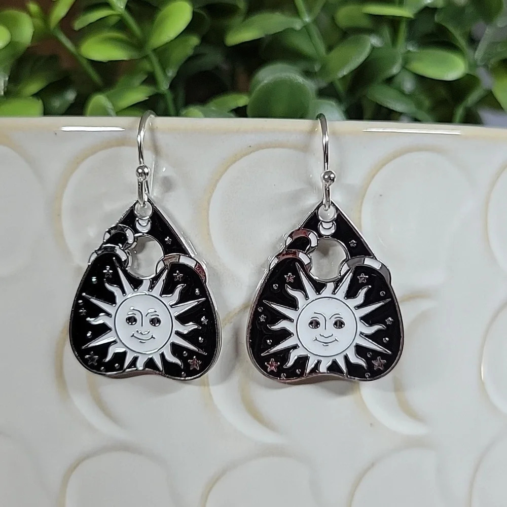 🔥LAST PAIR🔥 Tarot Sun Ouija Planchette Drop Earrings